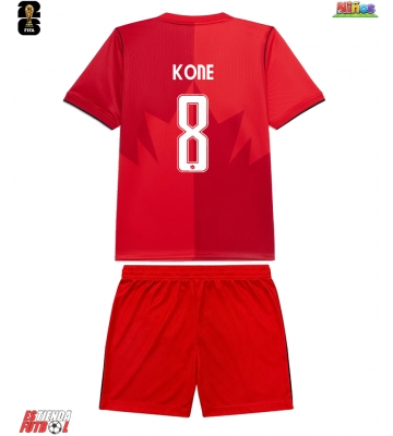 Canadá Ismael Kone #8 Primera Equipación Niños Mundial 2026 Manga Corta (+ Pantalones cortos)